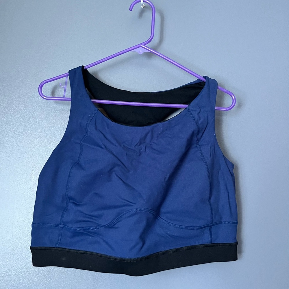 Torrid Blue and Black Sports reversible sports Bra